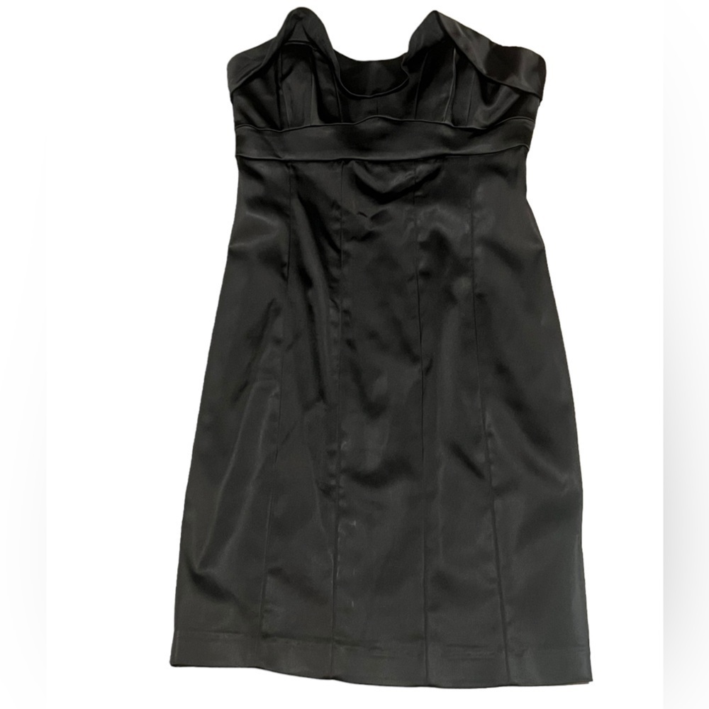 Betsey Johnson NWT Y2K black satin cocktail mini dress removable strap deadstock